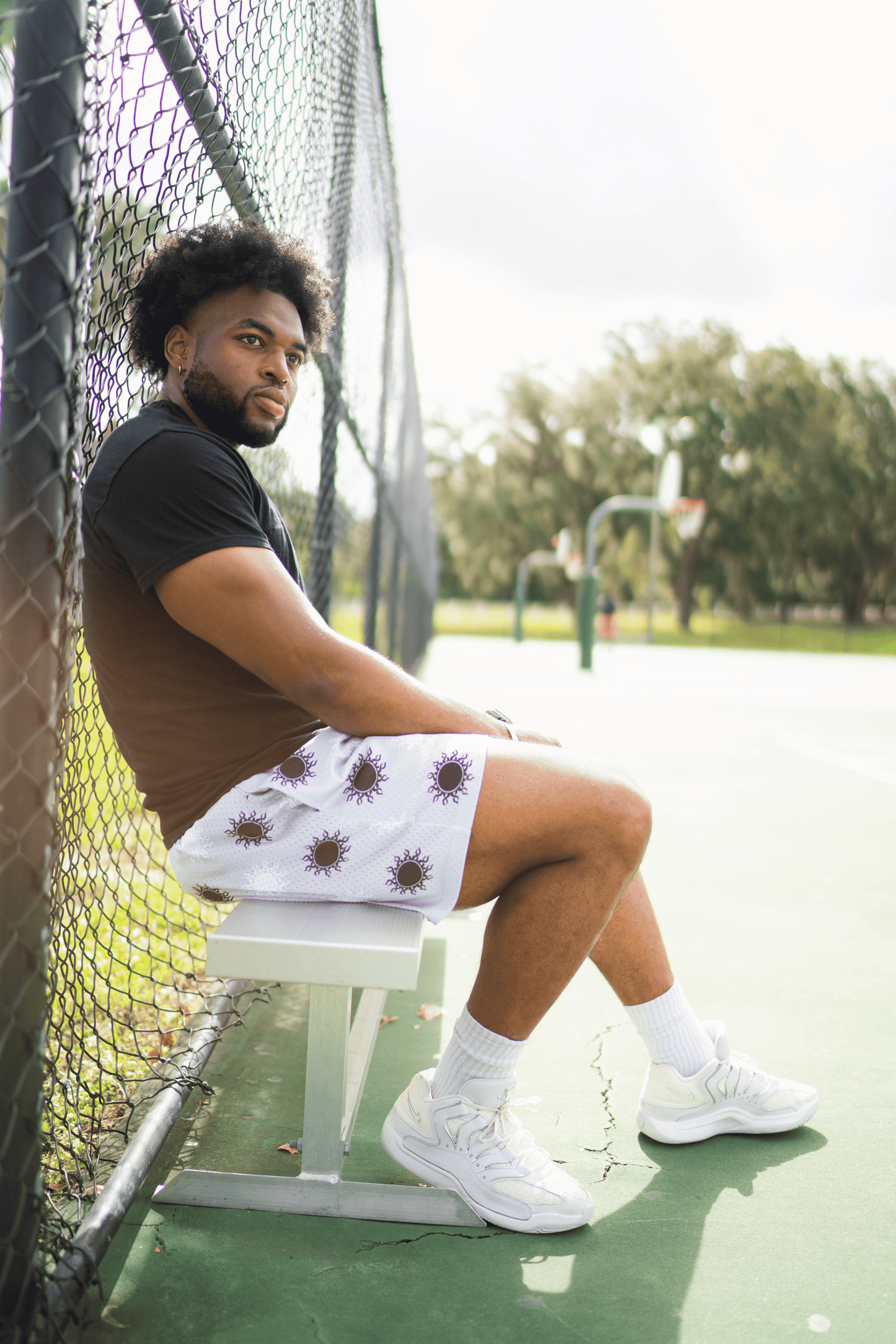 "DUALITY" Above-the-knee Mesh Shorts